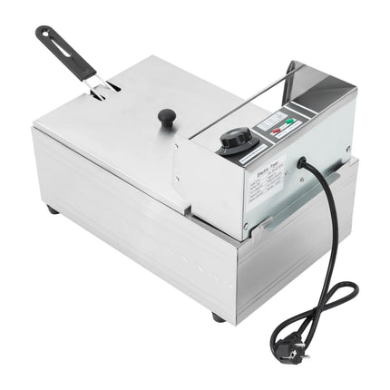EF-81 220V 2500W Euro Plug 6L Singolo Cilindro Forno per Alimenti Commerciale Friggitrice Per Fare Patatine Pollo Fritto Pollo