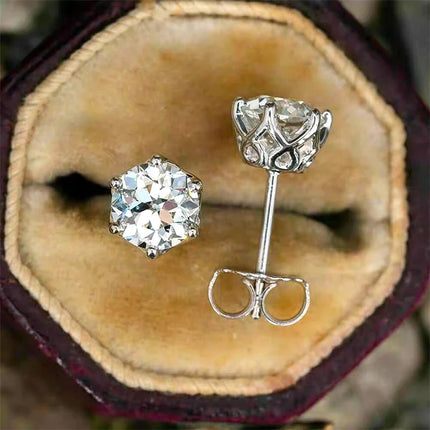 Promotion Moissanite Earrings for Women Pass Diamond Test Pen 100%  With Certificate Ear Studs 925 Sterling Silver Fine Jewelry PlatiNum