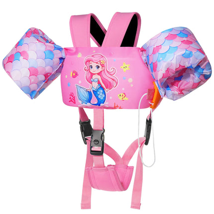 Kids Swim Vest Floaties for Children Arm Band Floaties with Adjustable Strap Swim Jacket Water Wing Pool Floating Learning Swimming