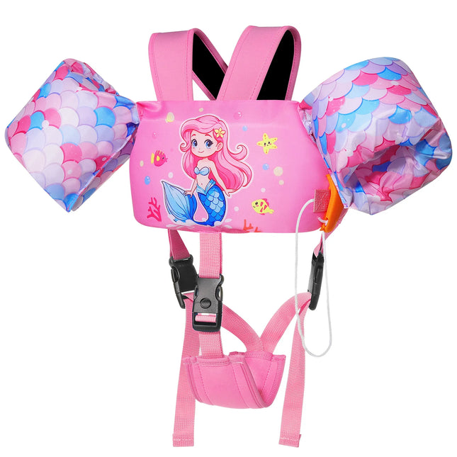 Kids Swim Vest Floaties for Children Arm Band Floaties with Adjustable Strap Swim Jacket Water Wing Pool Floating Learning Swimming