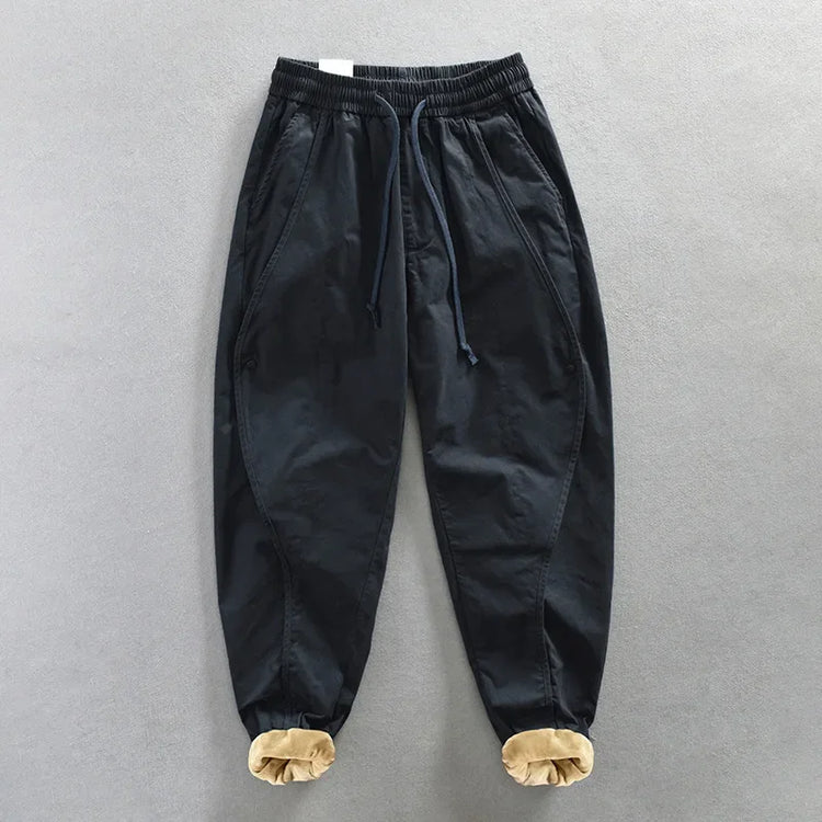 Winter New Thickened 100% Cotton Cargo Velvet Men's Winter Pants Comfortable Soft Keep Warm Retro Street Trousers  AZ640