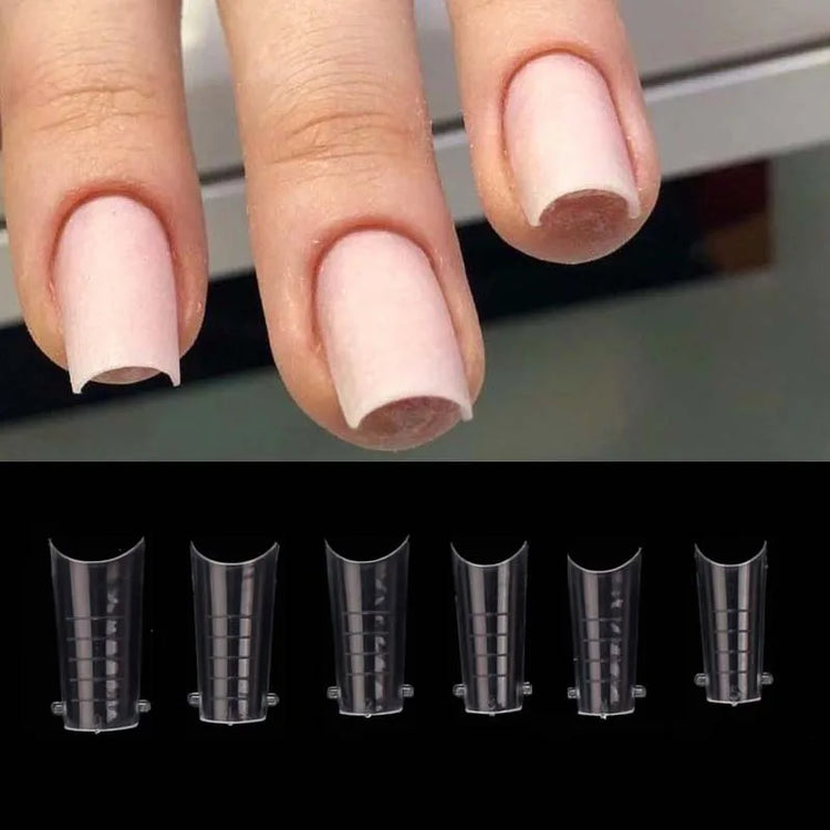 60Pcs Dual Nail Forms Extension Tips Mold Quick Building False Nails Short Almond Acrylic Upper Forms DIY Art Manicure Tool 2027