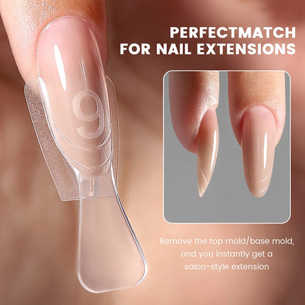 Original YOKEFELLOW Sandwich Dual Nail Form Short Stiletto Nail Extension Form 240pcs Top Form Bottom Form For Quick Nail Extensions IM222
