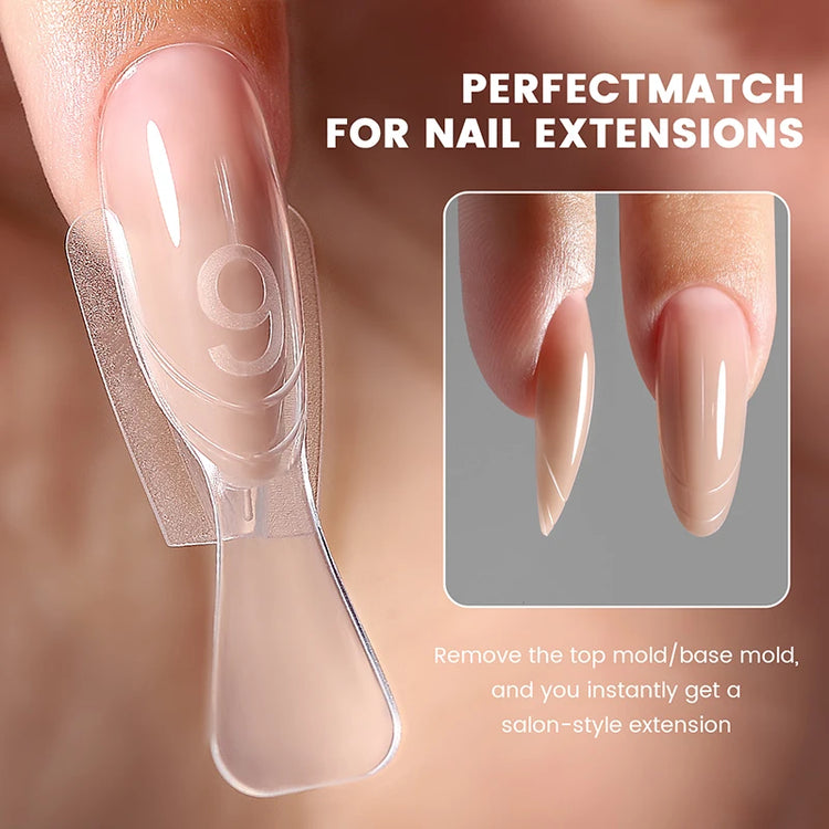Original YOKEFELLOW Sandwich Dual Nail Form Short Stiletto Nail Extension Form 240pcs Top Form Bottom Form For Quick Nail Extensions IM222