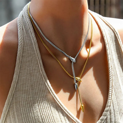 GANEMLY 316L Stainless Steel Snakehead Shining Zircon Necklace Trendy Neck Chain Choker Collar Waterproof Jewelry For Women PlatiNum