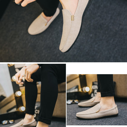 Scarpe casual da uomo in tela slip on mocassini alla moda per uomo abito di lusso scarpe da guida appartamenti formali per feste di matrimonio taglie forti