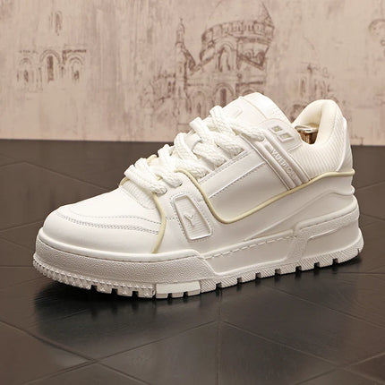 New Men White Red Breathable Pattern All Match Brand Shoes Causal Flats Loafers Sports Walking Sneakers Zapatos Hombre