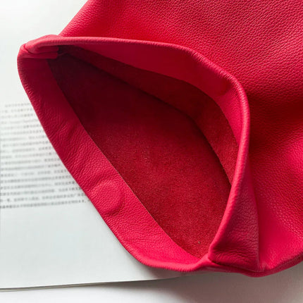 Personality roll-edge leather bag  lazy casual leather soft bag  Phone Women High Quality holding red large bag luxury designer PlatiNum