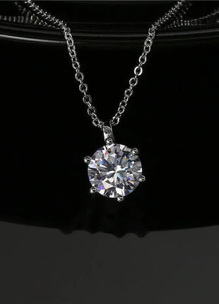 Nuova Collana in Argento Sterling 925 con Pendente in Zirconia 5A, Gioiello Raffinato per Donna, Ideale per Matrimoni, Feste e Occasioni Eleganti PlatiNum