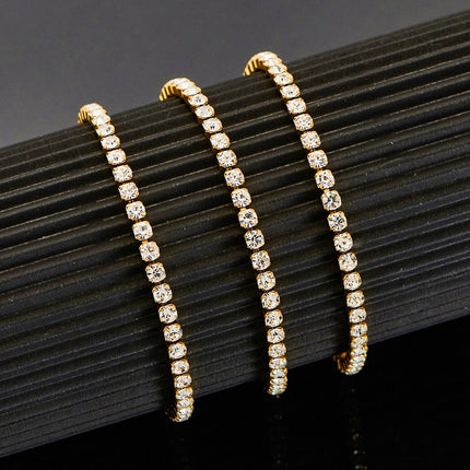 Zirconia Tennis Necklace  Iced Out Bling Chain 2mm/3mm Sexy Choker Stainless Steel For Women Jewelry Accessories PlatiNum
