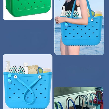 Fashionable Beach Bag, Waterproof Rubber Basket, Large Capacity Summer Shoulder Bag, Travel Bag for Women, Shopping Bags