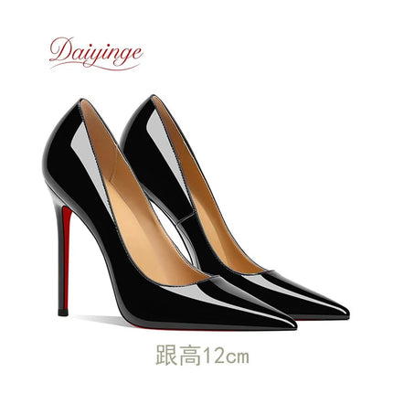 Scarpe da Donna 2026 di Tendenza Lusso con Suola Rossa Tacchi Alti a Punta Stiletto 12 cm Comode per Feste e Cerimonie platinumshop