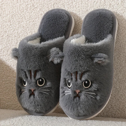 Womens Fuzzy Cat Slippers Winter Warm Cozy Indoor House Shoes With Soft Non Slip EVA Sole Cute Animal Design For Home Use