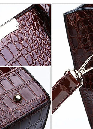 Luxury Vintage Women's Crocodile Pattern Handbag Large Capacity Tote Bag Leather Business Shoulder Bag For Female PlatiNum