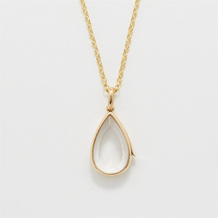 Small cute fashionable and trendy ocean hearts can be opened with necklaces water droplet pendants and small items PlatiNum