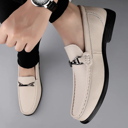 Mocassini in Vera Pelle per Uomo, Scarpe Casual Classiche per Lavoro e Pendolarismo, Slip-on Comodi per Passeggiate