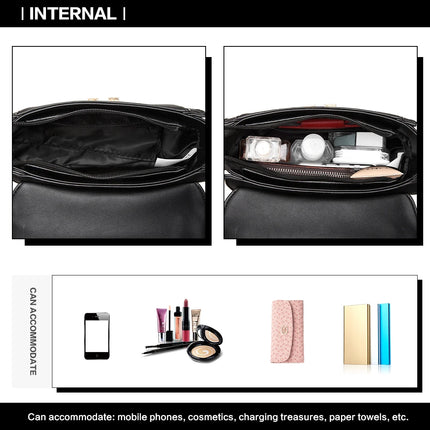 Elegante borsa da donna KONO in similpelle PVC, tracolla rimovibile, diverse modalità di trasporto, dimensioni compatte 22×8×15 cm, perfetta per tutti i giorni e per il lavoro.