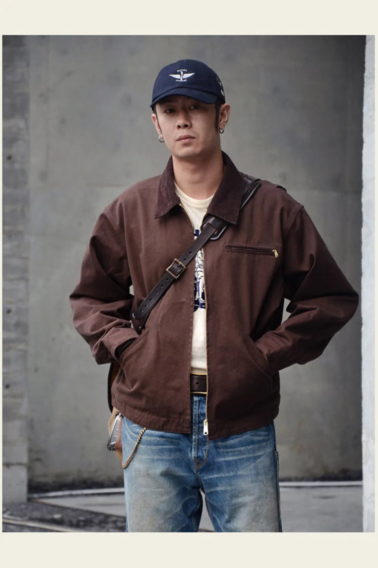 Classic Detroit Jacket J01 American Vintage Workwear Spring/Fall 100% Cotton Canvas Jacket J97 Loose-Fit Lightweight Coat