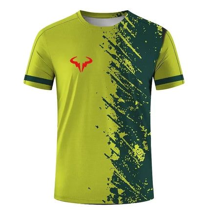 3D Printed Men's and Women's Outdoor Extreme Sports Short Sleeve Round Neck T-Shirt Badminton and Tennis Series