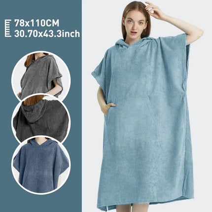 Poncho da surf Asciugamano Poncho Asciugamano ad asciugatura rapida Felpa con cappuccio Abito da spiaggia in microfibra Poncho fasciatoio Asciugamano da bagno Poncho da spiaggia per adulti
