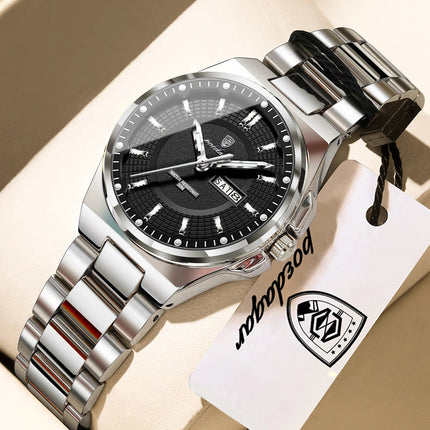 Orologio da Donna POEDAGAR Elegante con Data e Giorno della Settimana, Movimento al Quarzo, Acciaio Inossidabile, Luminoso e Impermeabile platinumshop