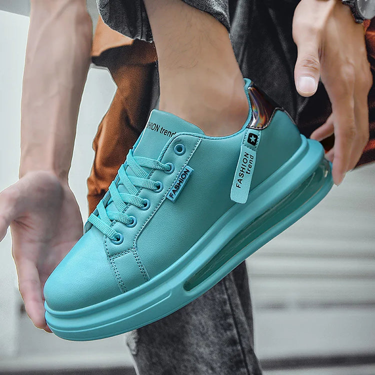 Men's Platform Sneakers Solid Design Sports Running Tennis Sneakers Lace Up Walking Trainers Shoes Casual Outdoor Shoes 39-44