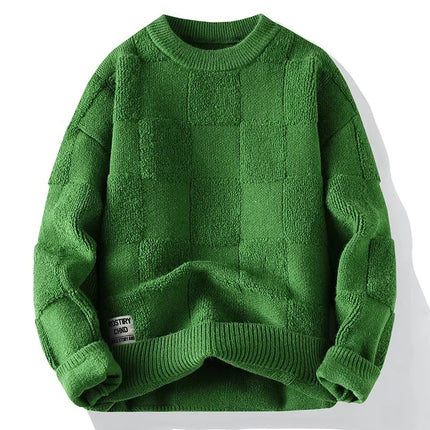 New Winter Men O-neck Knitted Pullovers Man Fleece WarmTurtlenecks Sweaters Man Casual Sweaters Quality Male Pullovers Size 4XL