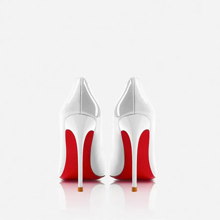 Nuovo cuoio laccato rosso tacco fine a punta bocca superficiale versatile tacco alto scarpe singole nere sexy scarpe da donna moda festa platinumshop