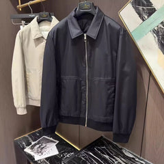 Italian LP embroidered old money style men's lapel down jacket