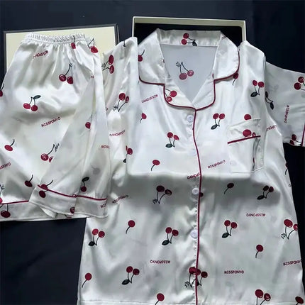 2 pezzi stampa indumenti da notte pigiama da notte in raso di seta sintetica moda pigiama casual pantaloncini da donna pigiama set abiti da pittura a inchiostro platinumshop