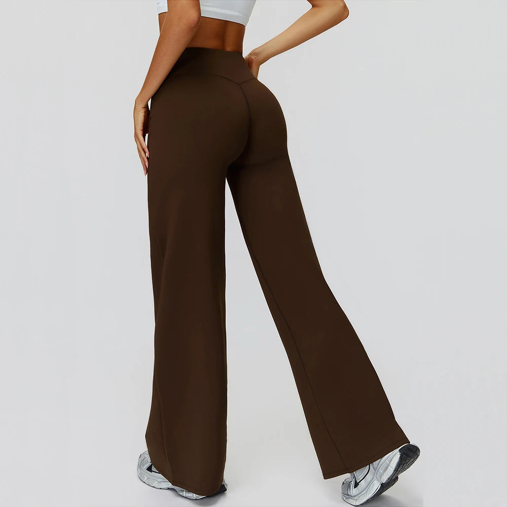 Yoga Pants High Waist Flare Leggings Women Gym Fitness Flared Trousers Breathable Wide Leg Pants Female Workout Dance Trousers