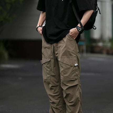 Spring Summer Korean Outdoor Functional Waterproof Cargo Pants For Men Clothing Harajuku Joggers Casual Breathable Pants Male