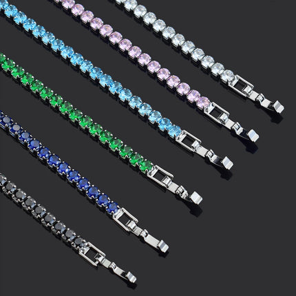 4mm Micro-inlaid Zircon Tennis Bracelet for Women 2025 New Men Bracelet Homme Jewelry Accessories Wholesale PlatiNum