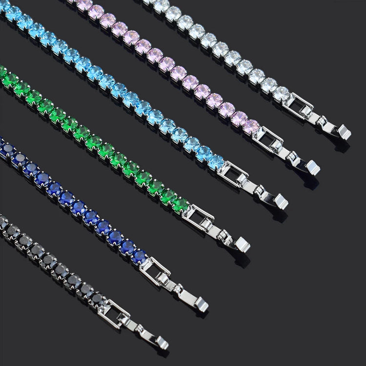 4mm Micro-inlaid Zircon Tennis Bracelet for Women 2025 New Men Bracelet Homme Jewelry Accessories Wholesale PlatiNum