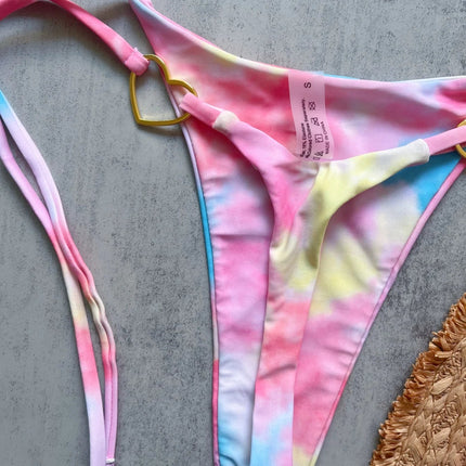 Costume da bagno bikini sexy da donna a tinta unita, due pezzi, rosso platinumshop