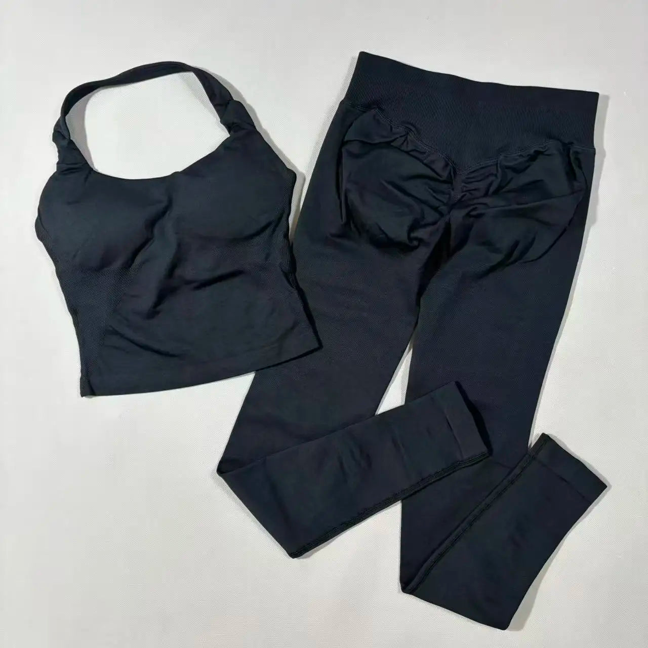 Yoga Gym Set 2 Piece Women Strappy Yoga Bra Top Workout Scrunch Shorts Sports Suit Fitness Clothes Seamless Yoga