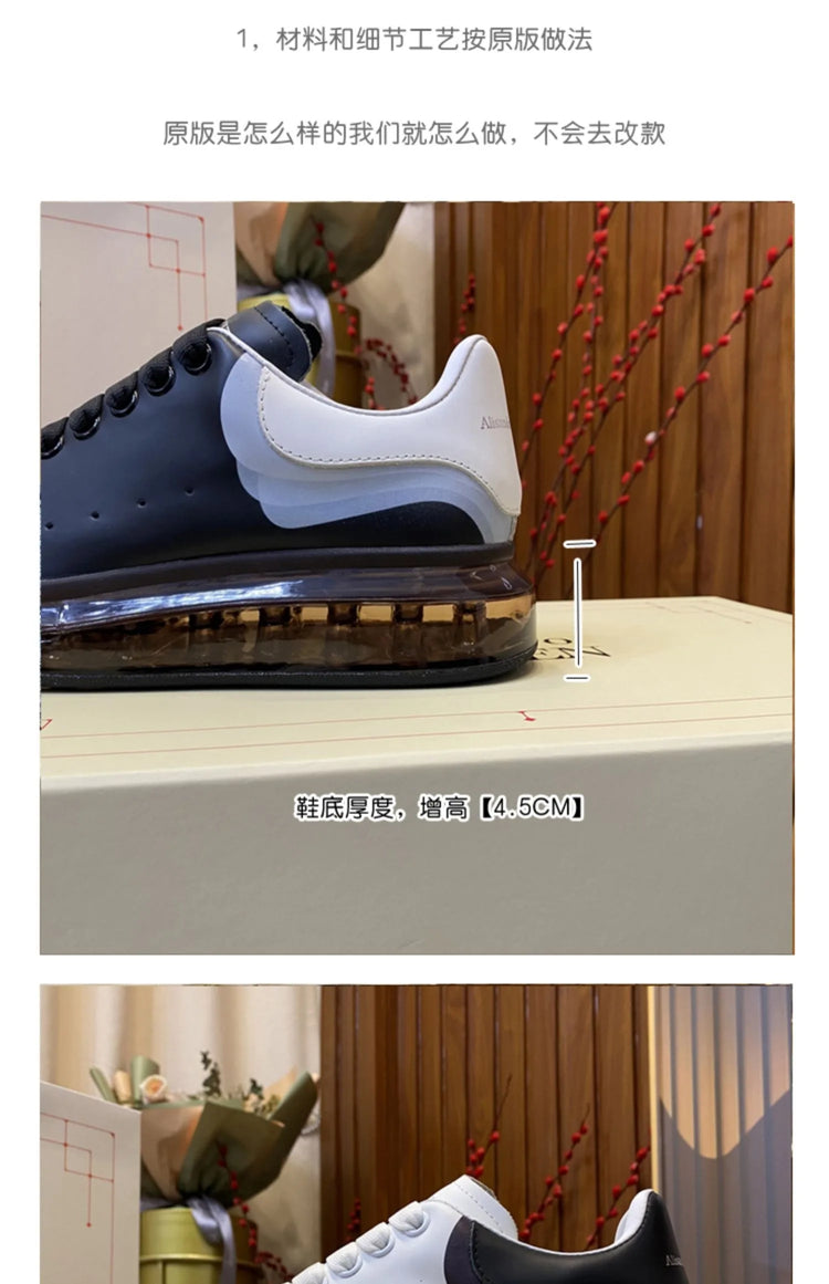Handmade Men Casual Shoes Genuine Leather Oversize Platform Sneakers Air Cushion Trainers Man Flat Loafers Daily Office Footwear