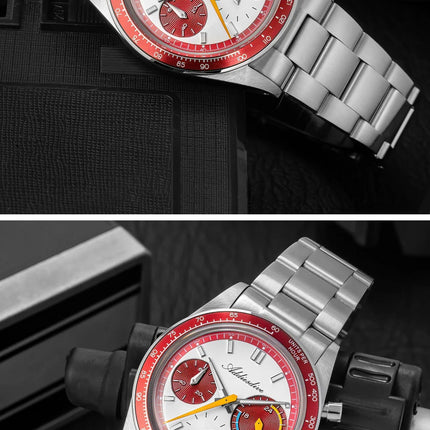 ADDIESDIVE 37mm Watch For Men Chronograph 10Bar Diver BGW9 Luminous Bubble Mirror Glass AD2539 Aluminum Ring VK63 Quartz Watches