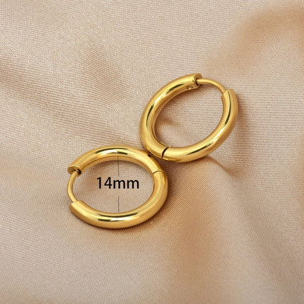 2 pezzi piccoli orecchini a cerchio piccoli Huggie in acciaio inossidabile per le donne cerchio rotondo punk unisex orecchini rock gioielli penetranti della cartilagine PlatiNum