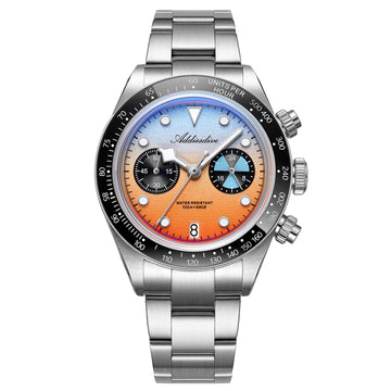 ADDIESDIVE Luxury Men's Quartz Watch AD2559 Ceramic Bezel Bubble Mirror Glass VK64 Chronograph Watches New Calendar Wristwatch