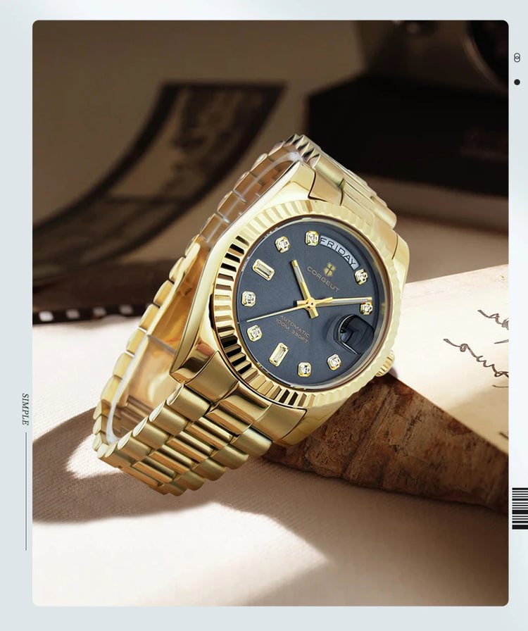 Custom Logo Diy 36/39MM Dial Automatic Mechanical Watches For Man Week Date Type Sapphire Luxury Waterproof Diving Man Watches