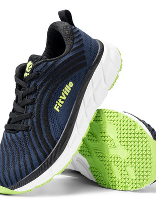 FitVille Scarpe da uomo con punta larga, ammortizzate, larghezza extra larga, scarpe da corsa antiscivolo, comode sneakers leggere per piedi grassi