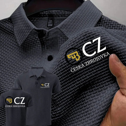 Summer New Men's POLO T-Shirt CZ Ceska Zbrojovka Firearms High End Ice Silk Men's Short-Sleeved Top Shirt Collar