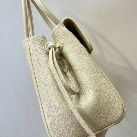 Borsa a Tracolla in Pelle con Cuciture a Diamante, Forma Rettangolare Oversize, Minimalista Senza Accessori, Leggera