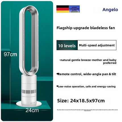 Ventilatore a Torre Senza Pale Angelo Tedesco 220V, Purificatore d'Aria e Riscaldatore 2 in 1 per Uso Domestico QDW