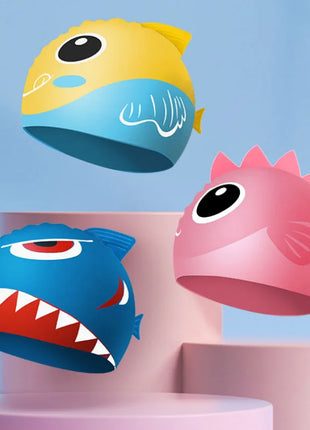 Cuffia da nuoto per bambini con dinosauro simpatico cartone animato Cuffia da nuoto per ragazzi e ragazze Cuffia da nuoto per bambini impermeabile ad alta elasticità in silicone morbido