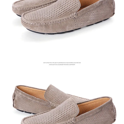 Mocassini da Uomo in Pelle Scamosciata Traspiranti Estivi, Scarpe da Guida di Lusso, Nuove Calzature Casual da Uomo