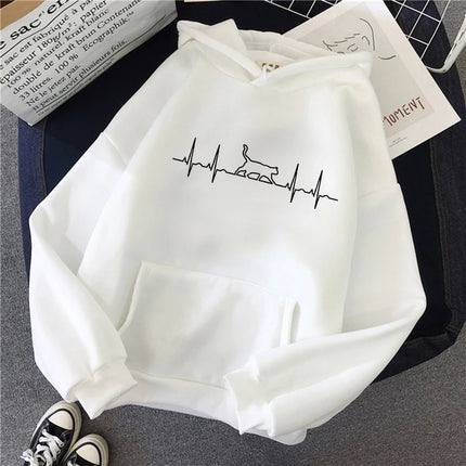Funny Cute Cat Sweatshirt for Women Aesthetic Y2k 90s Hoodies Harajuku Graphic Pullovers 2000s Ulzzang Gothic Streetwear Female