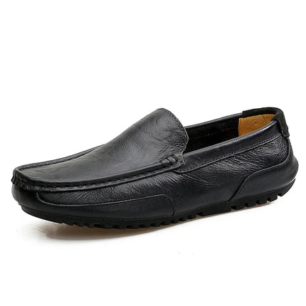 Mocassini da Uomo Estivi 2026 in Vera Pelle di Lusso, Scarpe Casual Traspiranti con Intaglio, Slip-on da Guida