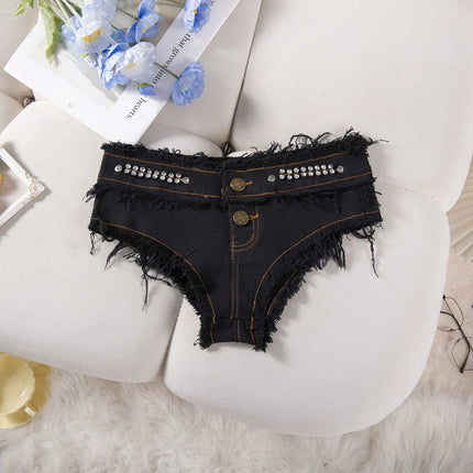 Womens Low Waist Denim Jeans Shorts Hottie Sexy Nightclub Mini Shorts Pants Jeans Slim Young Ladies White Pole Dance Hotpants PlatiNum